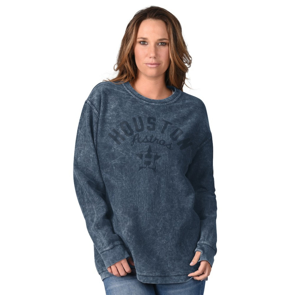 Houston Astros G-III 4Her by Carl Banks Women's Comfy Cord Pullover Sweatshirt - Navy Pullover