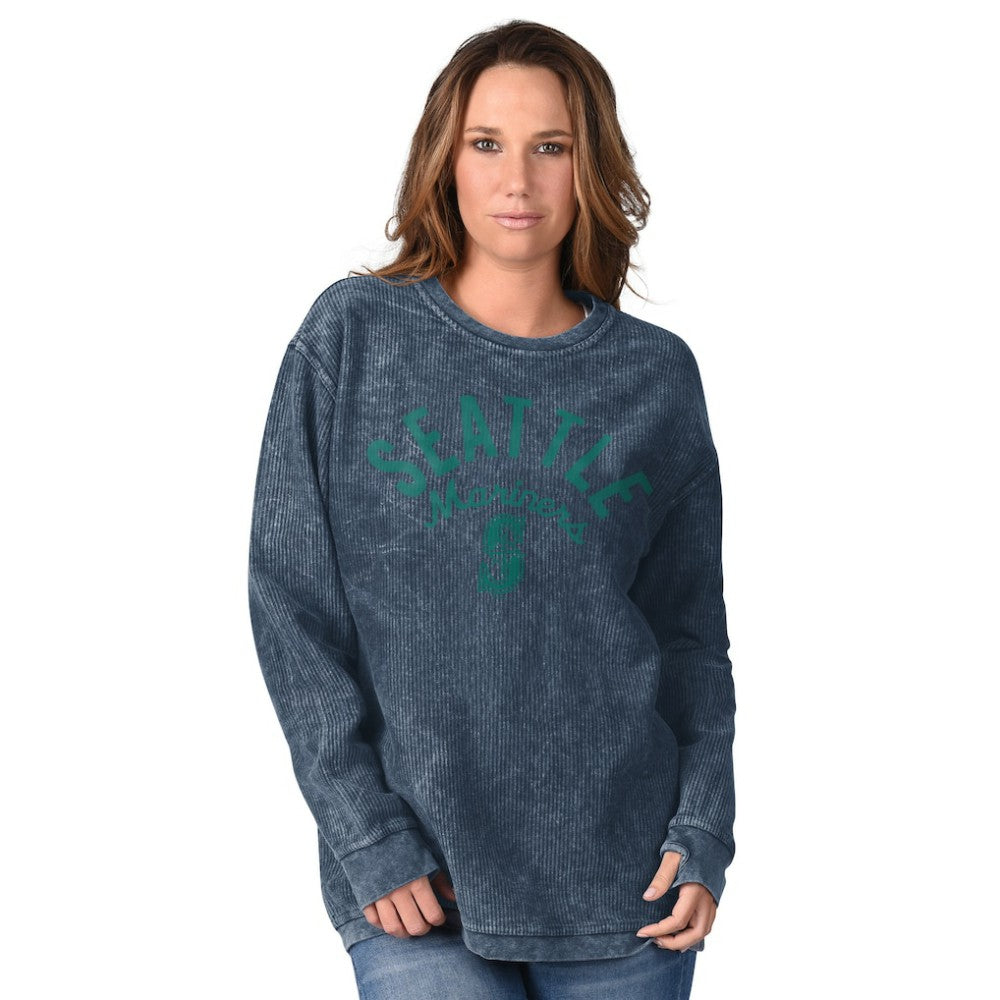 Seattle Mariners G-III 4Her by Carl Banks Women's Comfy Cord Pullover Sweatshirt - Navy Pullover