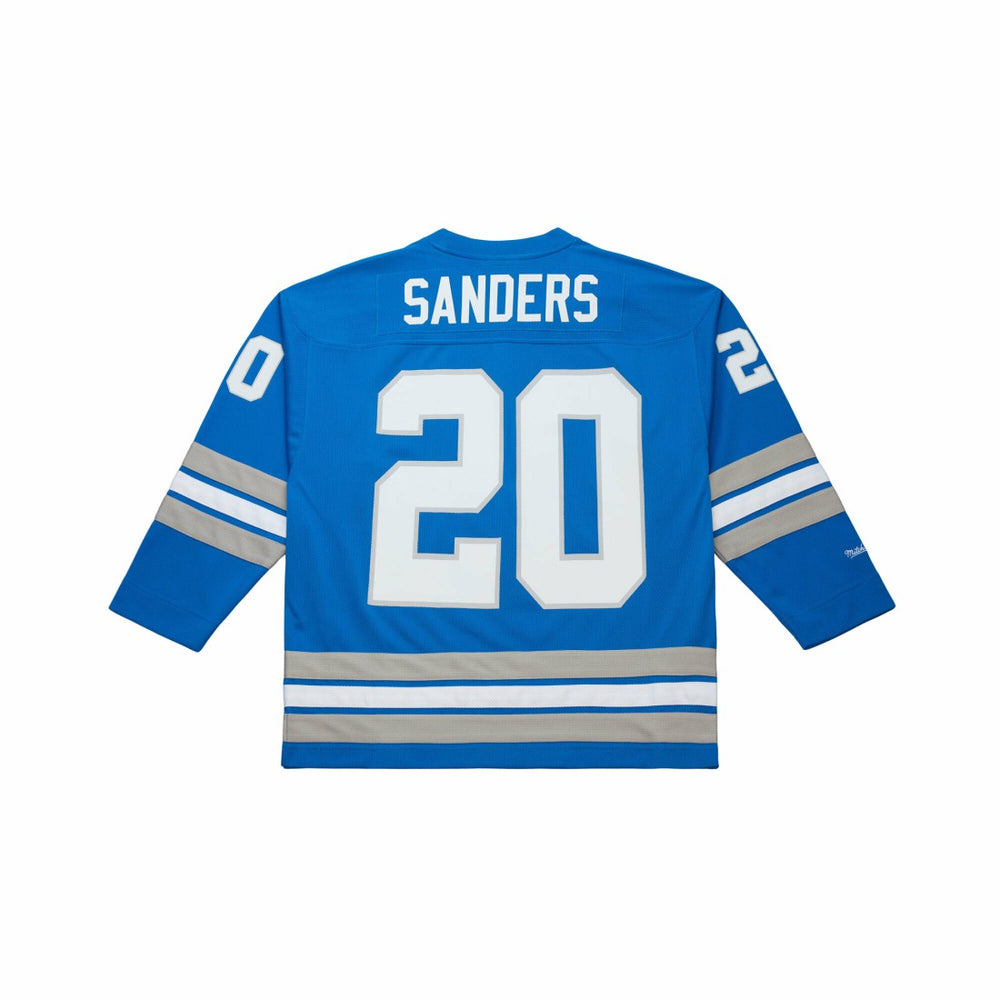Barry Sanders Detroit Lions Maxxed Out Fashion Hockey Jersey Blue