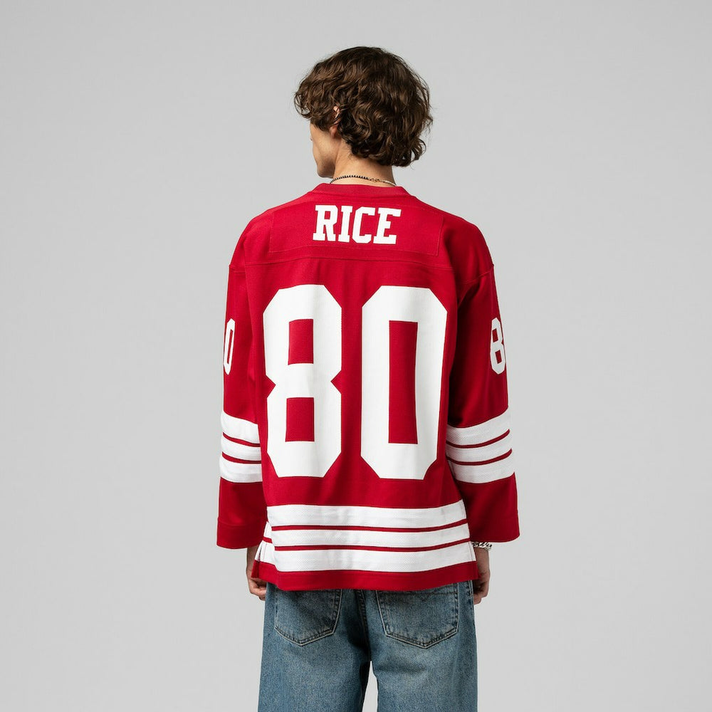 Jerry Rice San Francisco 49ers Maxxed Out Fashion Hockey Jersey Scarlet