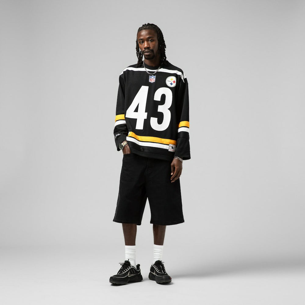 Troy Polamalu Pittsburgh Steelers Maxxed Out Fashion Hockey Jersey Black