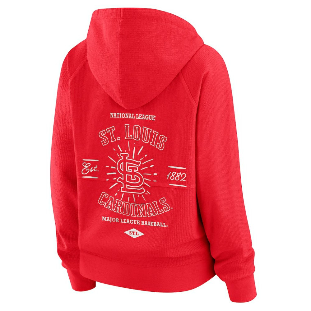 St. Louis Cardinals WEAR by Erin Andrews Women's Vintage Full-Zip Raglan Hoodie - Red Hoodies