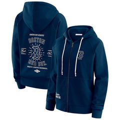Boston Red Sox WEAR by Erin Andrews Women's Vintage Full-Zip Raglan Hoodie - Navy Hoodies