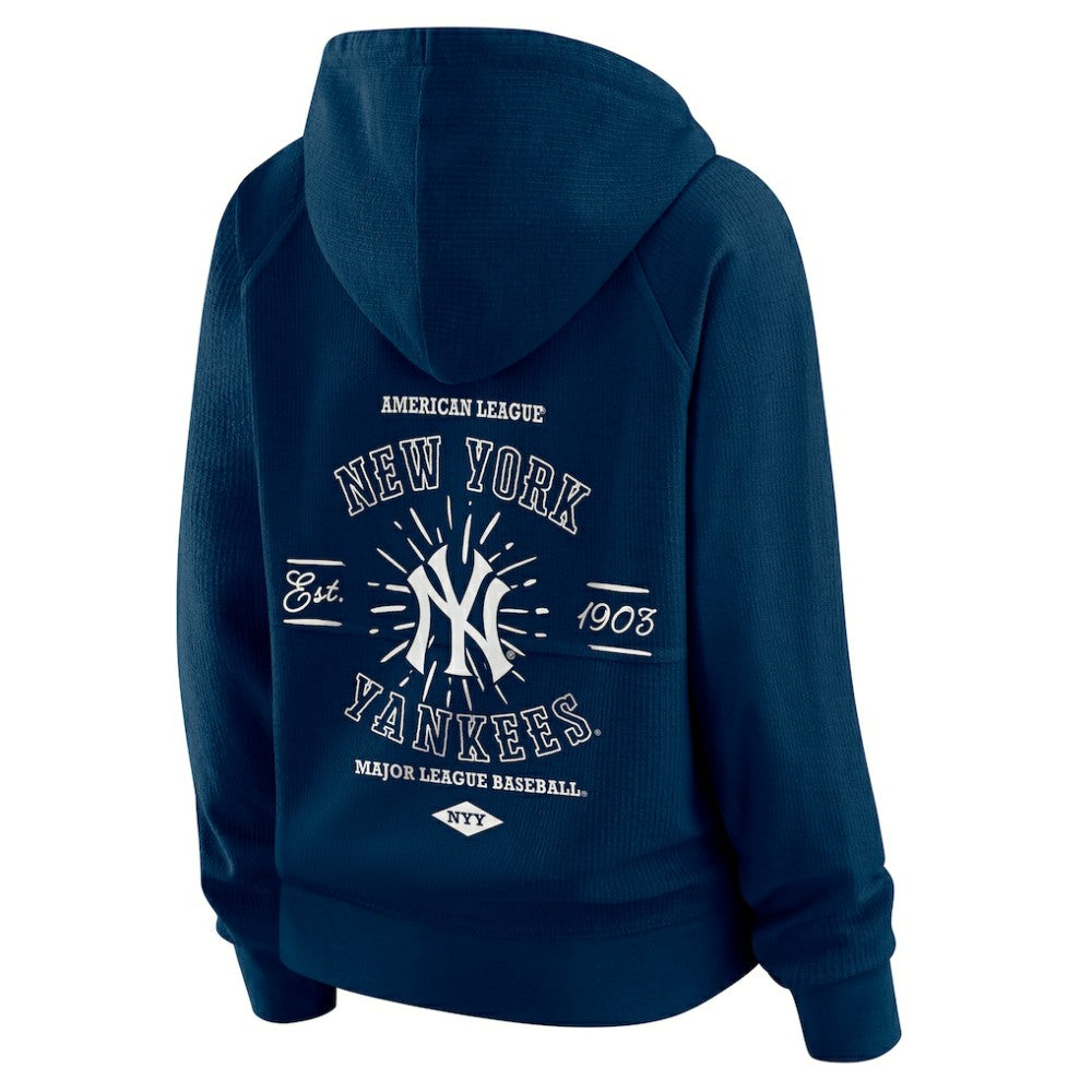 New York Yankees WEAR by Erin Andrews Women's Vintage Full-Zip Raglan Hoodie - Navy Hoodies