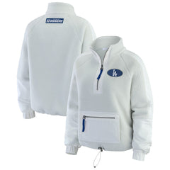 Los Angeles Dodgers WEAR by Erin Andrews Women's Polar Fleece Quarter-Zip Jacket - Gray Jackets