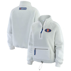 New York Mets WEAR by Erin Andrews Women's Polar Fleece Quarter-Zip Jacket - Gray Jackets