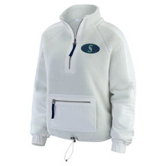 Seattle Mariners WEAR by Erin Andrews Women's Polar Fleece Quarter-Zip Jacket - Gray Jackets