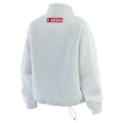 Cincinnati Reds WEAR by Erin Andrews Women's Polar Fleece Quarter-Zip Jacket - Gray Jackets