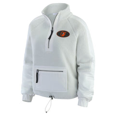 Baltimore Orioles WEAR by Erin Andrews Women's Polar Fleece Quarter-Zip Jacket - Gray Jackets