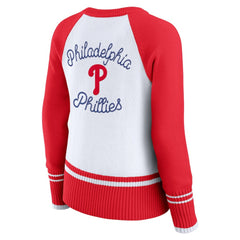 Philadelphia Phillies WEAR by Erin Andrews Women's Colorblock Raglan Sweater - White
