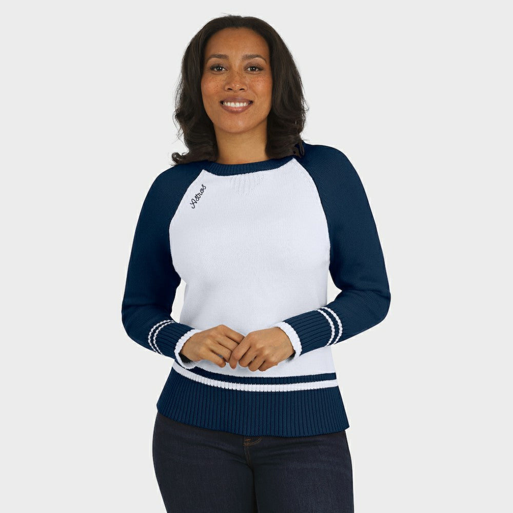 Houston Astros WEAR by Erin Andrews Women's Colorblock Raglan Sweater - White