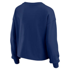 Atlanta Braves WEAR by Erin Andrews Women's Heavy Rugby Jersey Cropped Long Sleeve T-Shirt & Shorts Lounge Set - Navy Jerseys