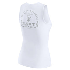 San Francisco Giants WEAR by Erin Andrews Women's Rib-Knit Henley Tank Top - White Tanks