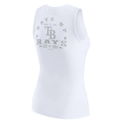 Tampa Bay Rays WEAR by Erin Andrews Women's Rib-Knit Henley Tank Top - White Tanks