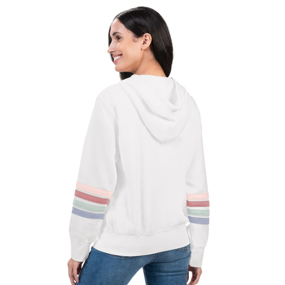 San Diego Padres G-III 4Her by Carl Banks Women's Naamah Sleeve Stripe Fleece Full-Zip Hoodie - White Hoodies
