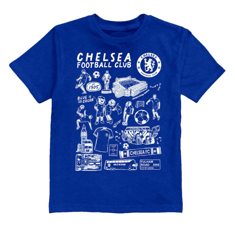 Chelsea Vive La Fete Youth Impressions Artwork T-Shirt Blue shop