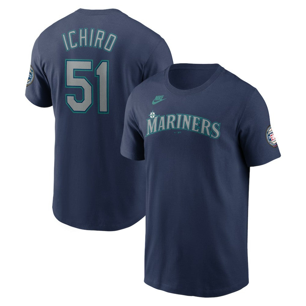 Ichiro Suzuki Seattle Mariners Nike 2025 National Baseball Hall of Fame Name & Number T-Shirt - Navy T-shirts