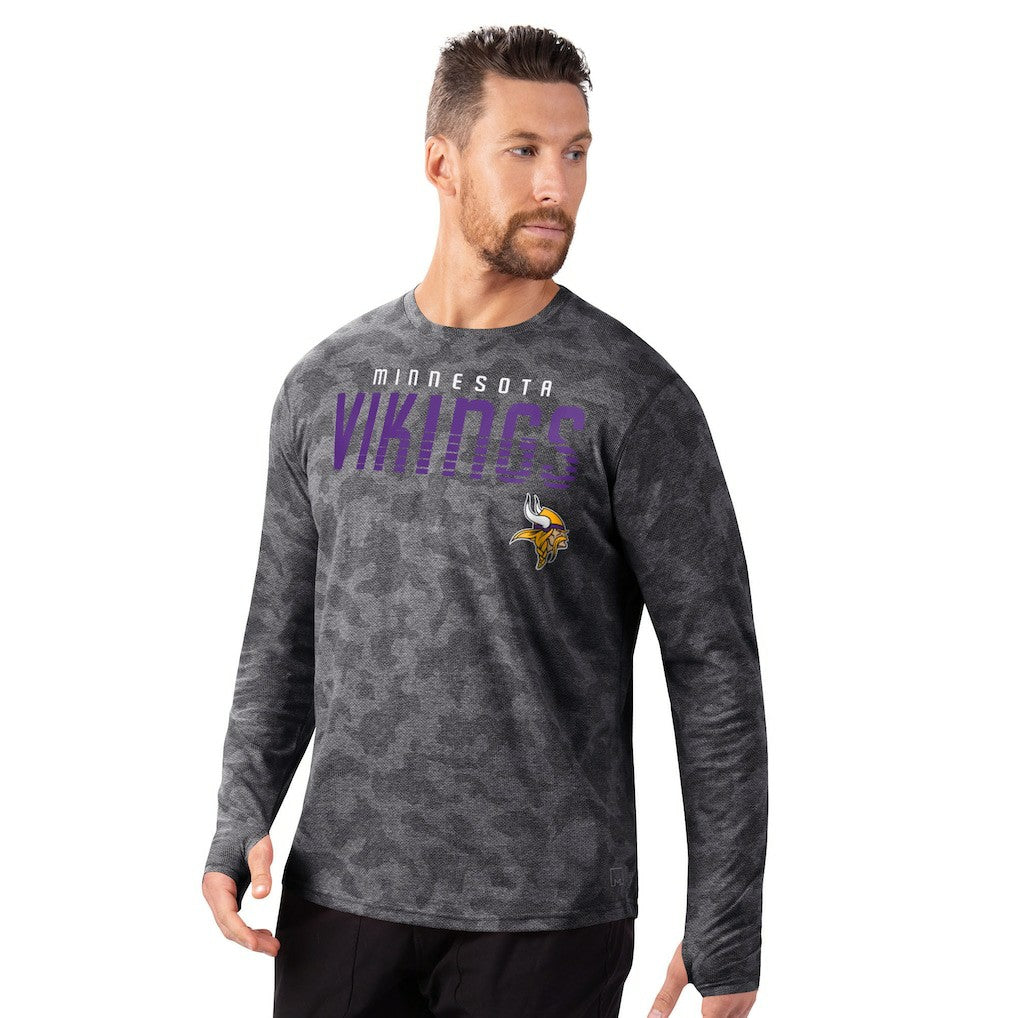 Minnesota Vikings MSX by Michael Strahan Performance Camo Long Sleeve T-Shirt Black