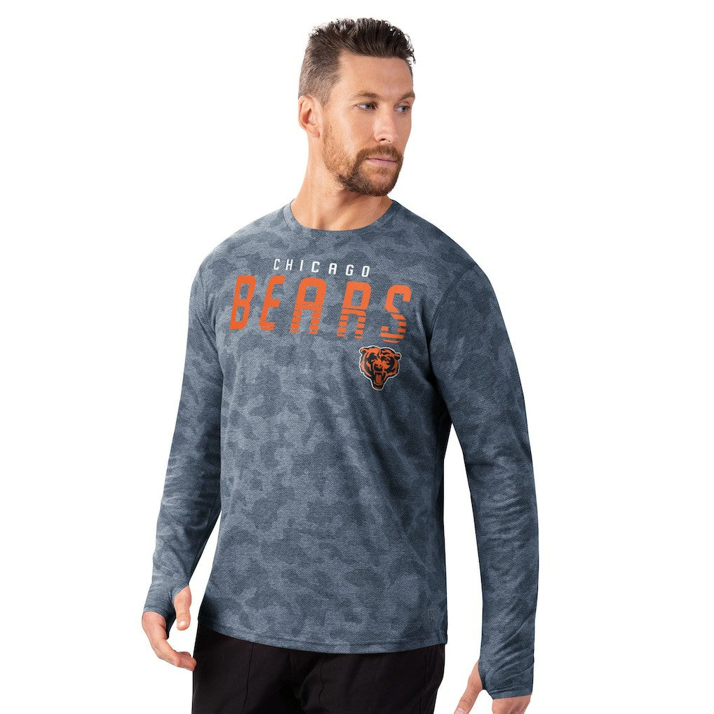 Chicago Bears MSX by Michael Strahan Performance Camo Long Sleeve T-Shirt Navy