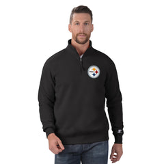 Pittsburgh Steelers Starter Classic Quarter-Zip Pullover Sweatshirt Black