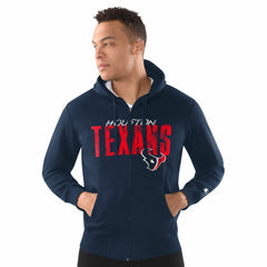 Houston Texans Starter Distressed Classic Full-Zip Hoodie Navy