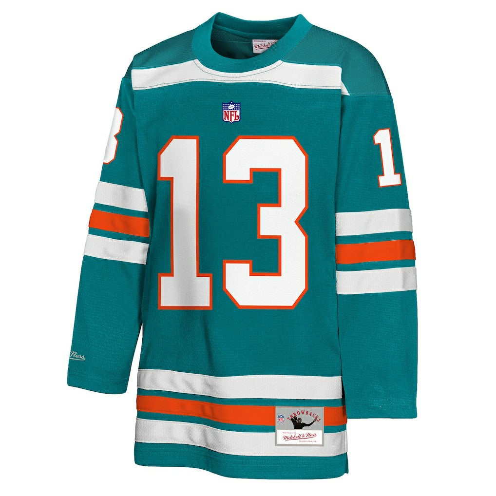 Dan Marino Miami Dolphins Youth Hockey Fashion Jersey Aqua