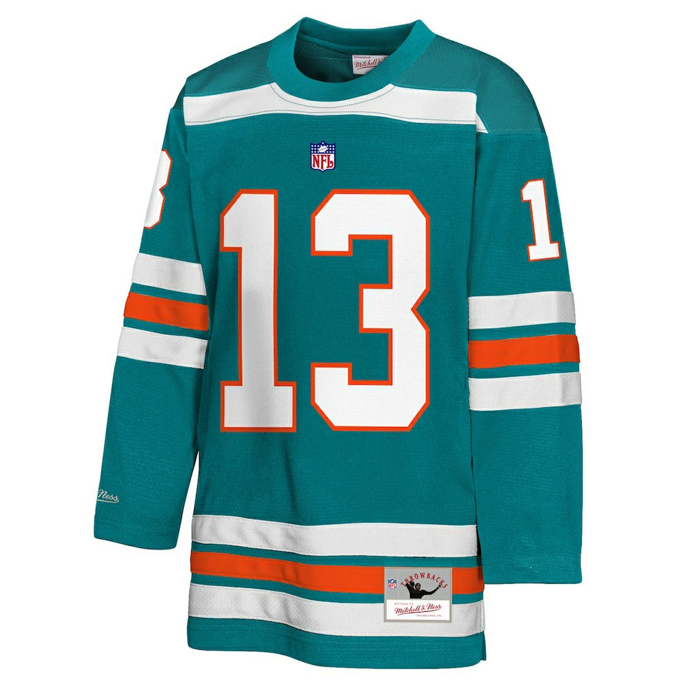 Dan Marino Miami Dolphins Youth Hockey Fashion Jersey Aqua