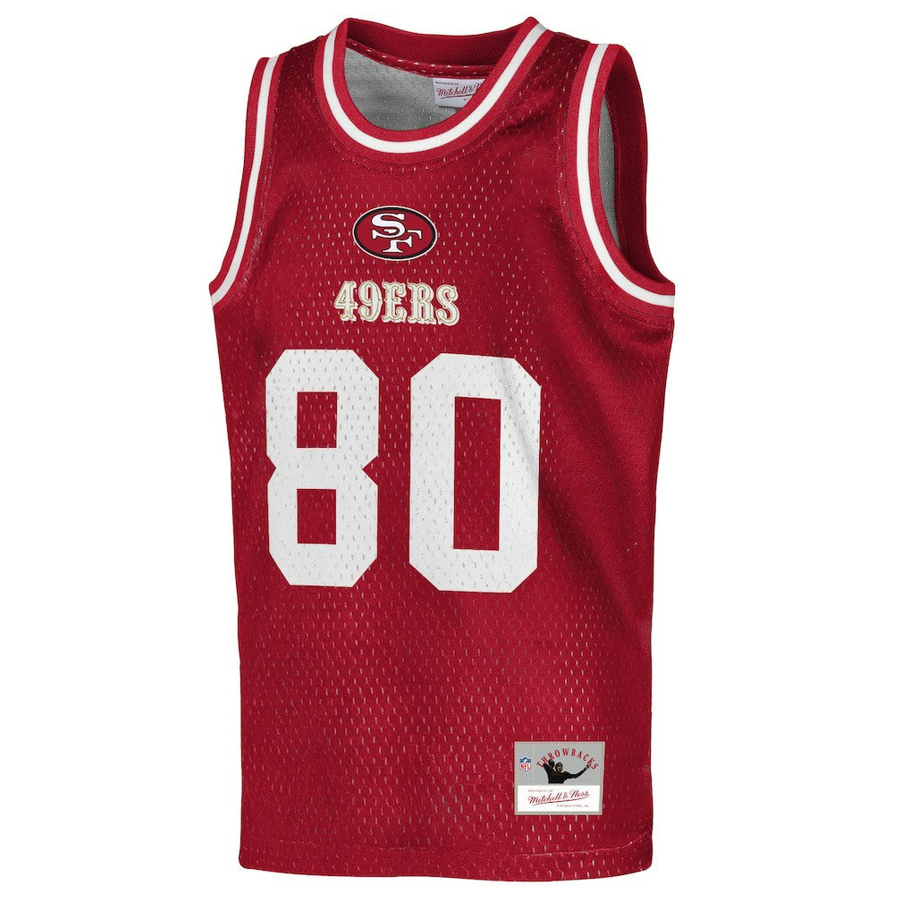 Jerry Rice San Francisco 49ers Youth Retired Player NFL Basketball Fashion Jersey Scarlet