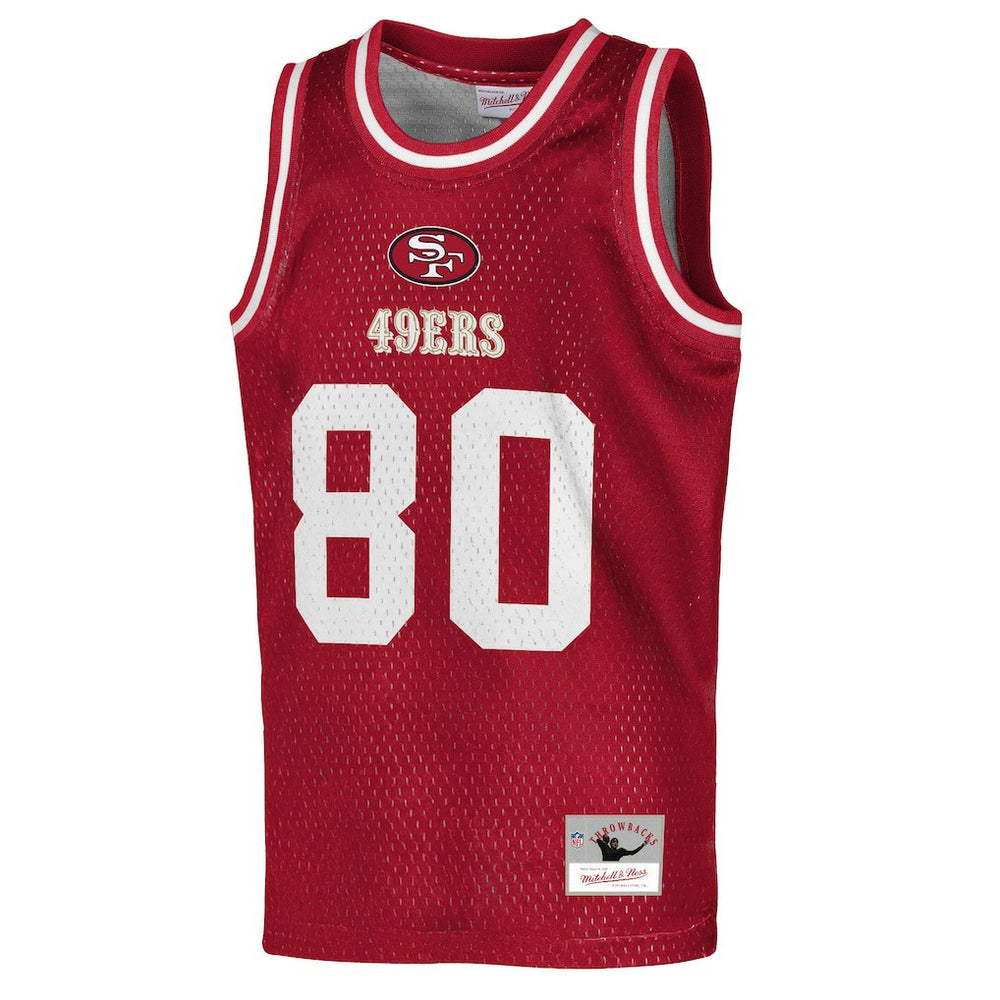 Jerry Rice San Francisco 49ers Youth Retired Player NFL Basketball Fashion Jersey Scarlet