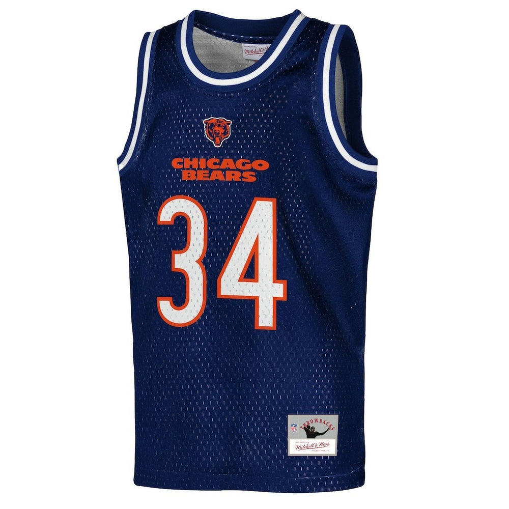 Walter Payton Chicago Bears Youth Retired Player NFL Basketball Fashion Jersey Navy