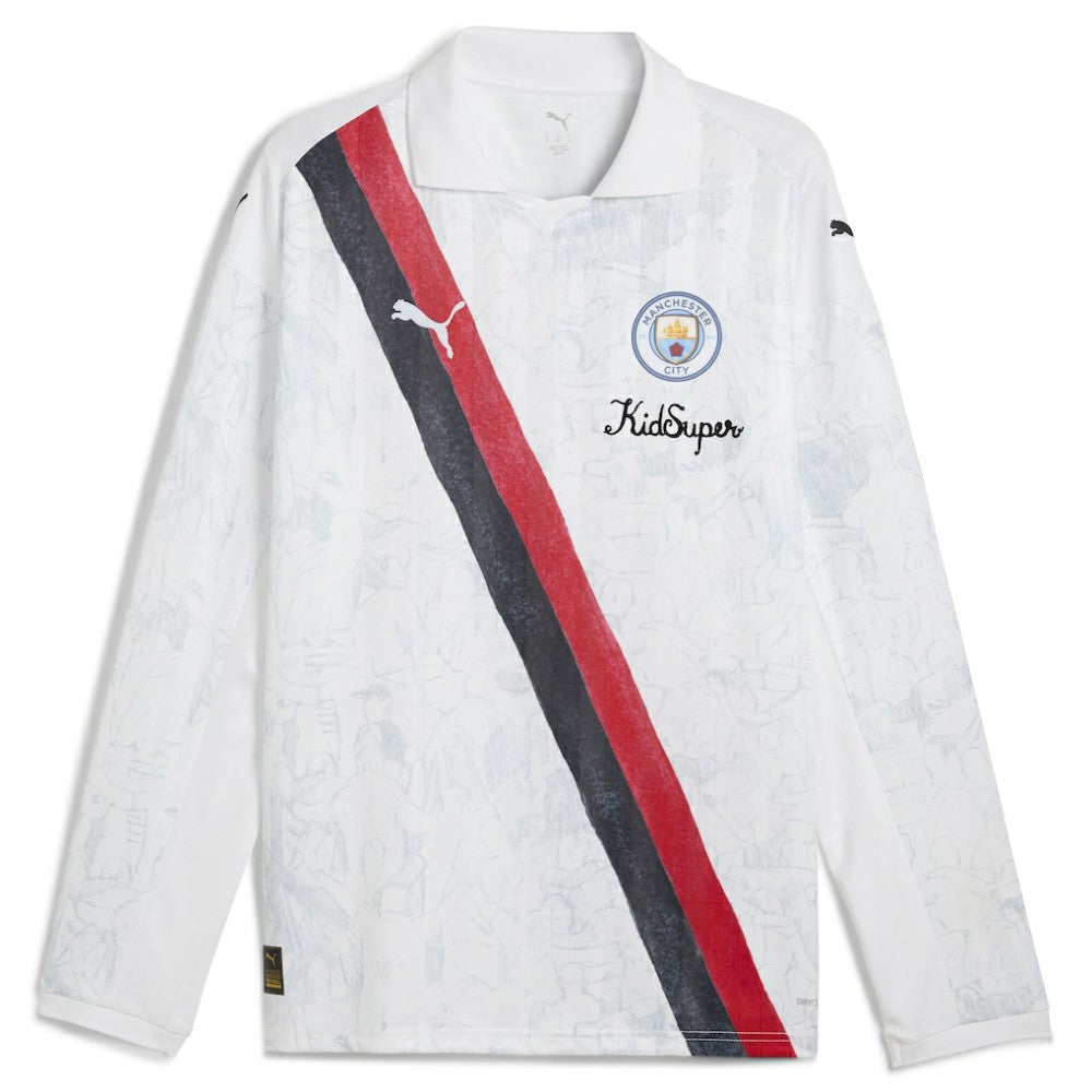 Manchester City x KidSuper 2025 FIFA Club World Cup Retro Long Sleeve T-Shirt White sale