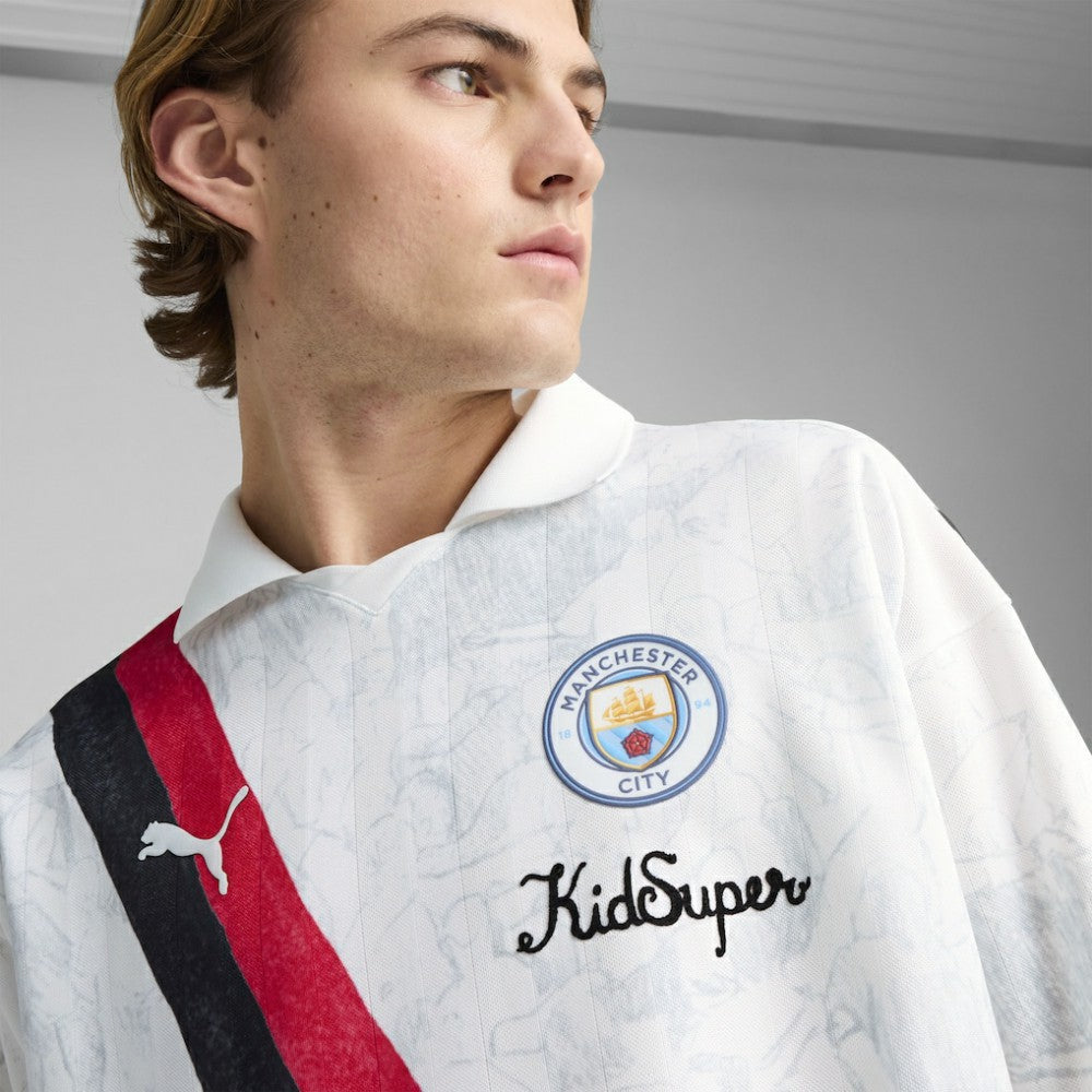 Manchester City x KidSuper 2025 FIFA Club World Cup Retro Long Sleeve T-Shirt White sale