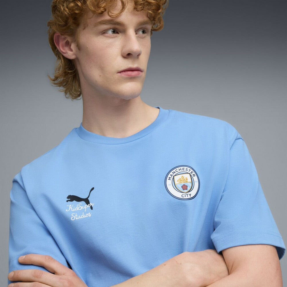 Manchester City x KidSuper 2025 FIFA Club World Cup Graphic T-Shirt Light Blue sale