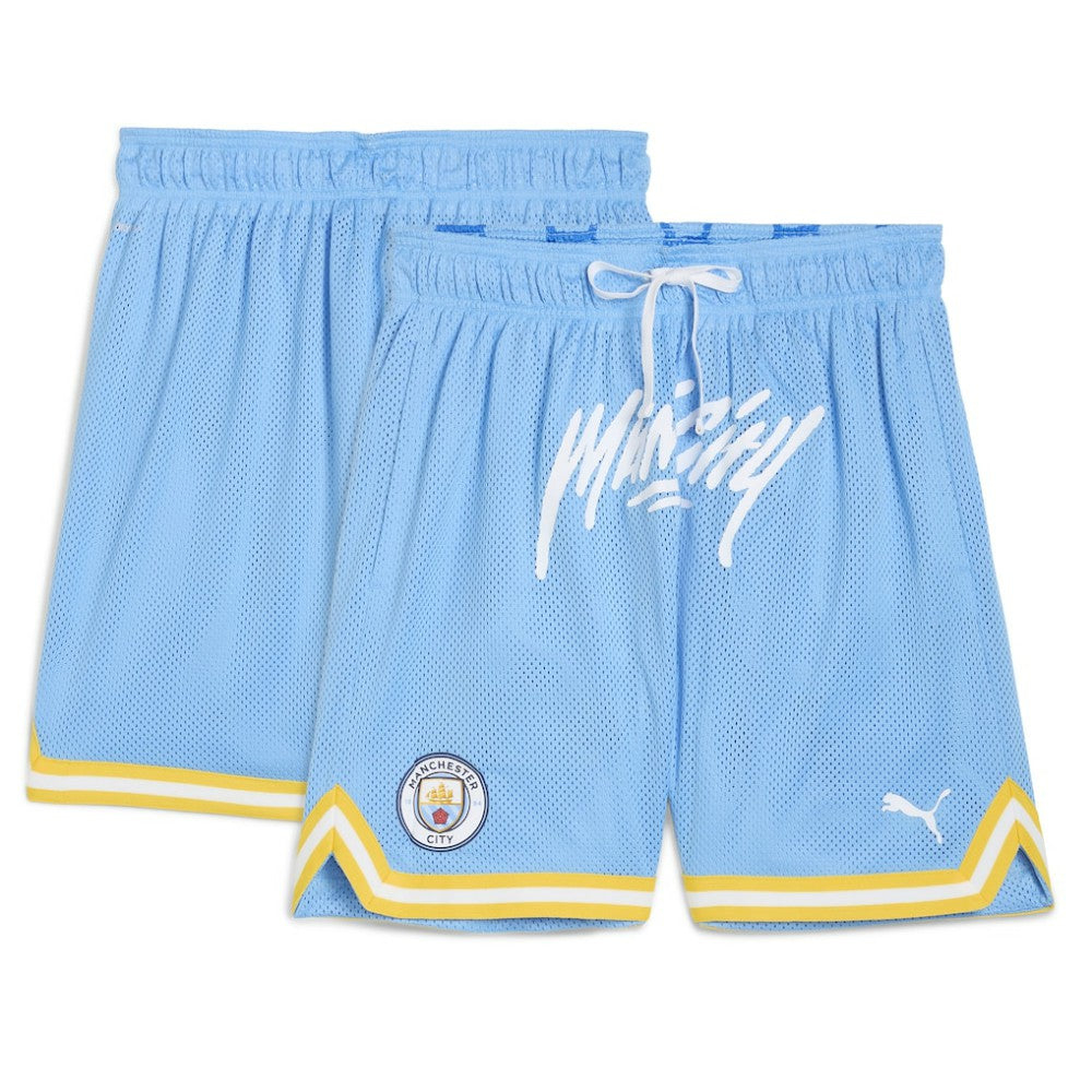 Manchester City 2025 FIFA Club World Cup Hoops Reversible Shorts Light Blue