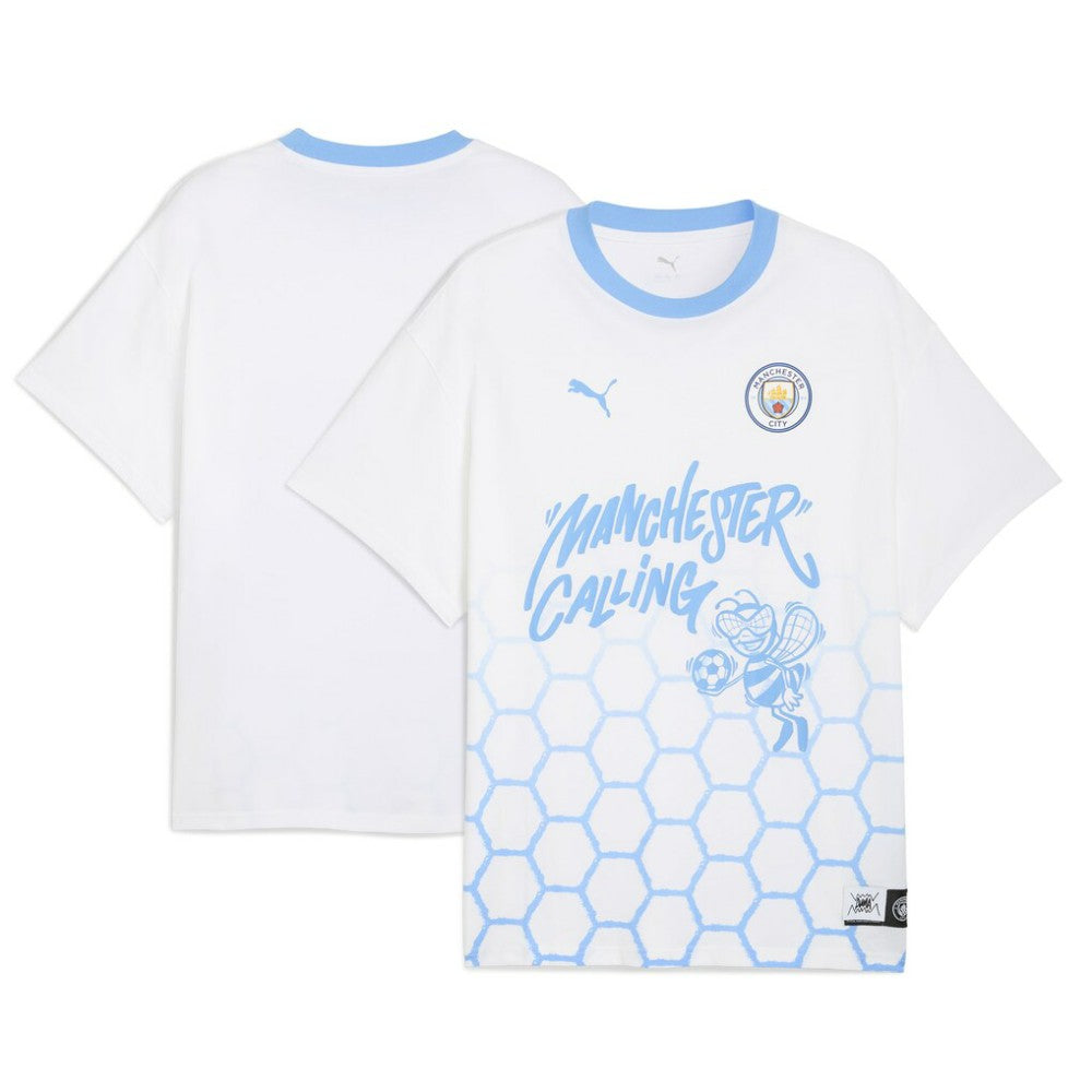 Manchester City 2025 FIFA Club World Cup Hoops T-Shirt White