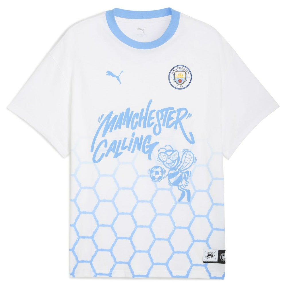 Manchester City 2025 FIFA Club World Cup Hoops T-Shirt White