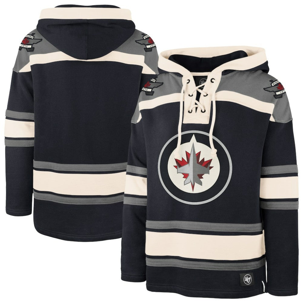 NHL Winnipeg Jets '47 Superior Lacer Hoodie - Navy