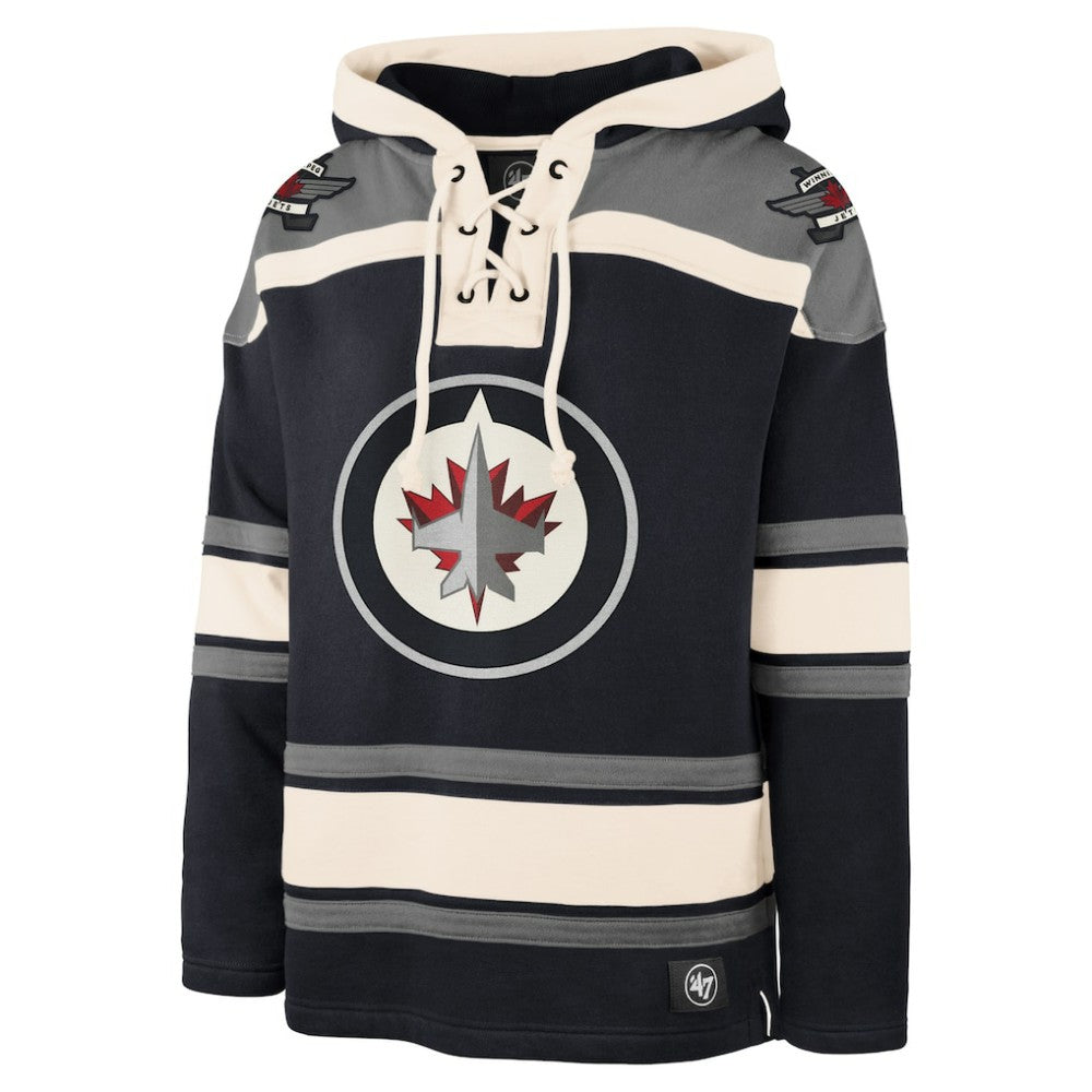 NHL Winnipeg Jets '47 Superior Lacer Hoodie - Navy