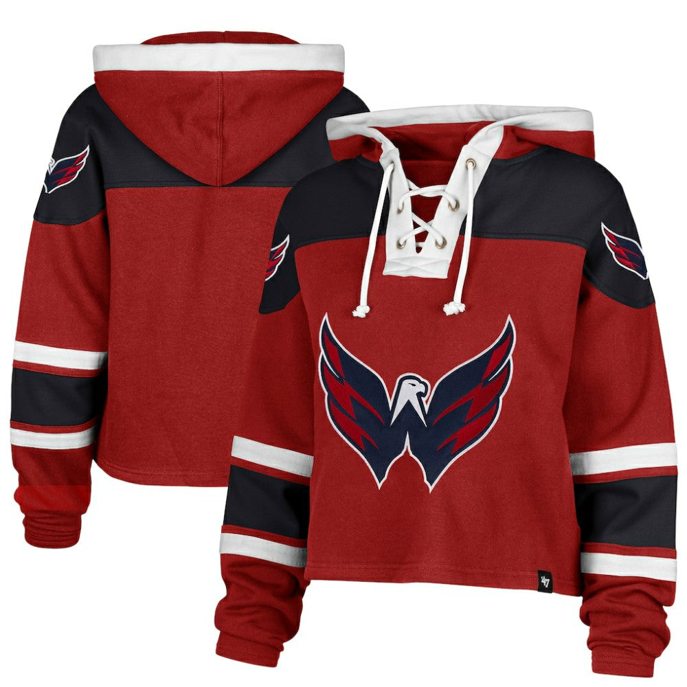 NHL Washington Capitals '47 Women's Cropped Lacer Hoodie - Red