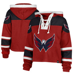 NHL Washington Capitals '47 Women's Cropped Lacer Hoodie - Red
