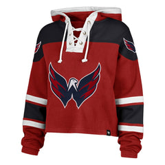 NHL Washington Capitals '47 Women's Cropped Lacer Hoodie - Red