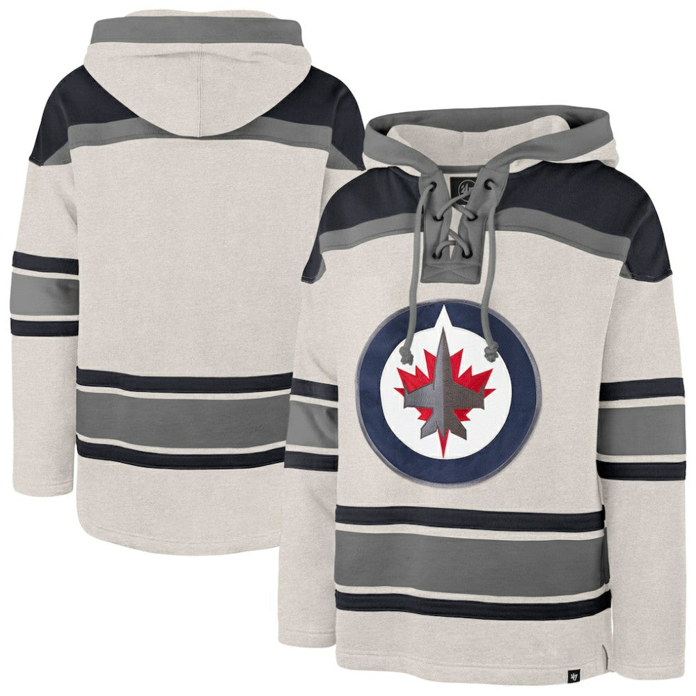 NHL Winnipeg Jets '47 Rockaway Lacer Pullover Hoodie - Oatmeal