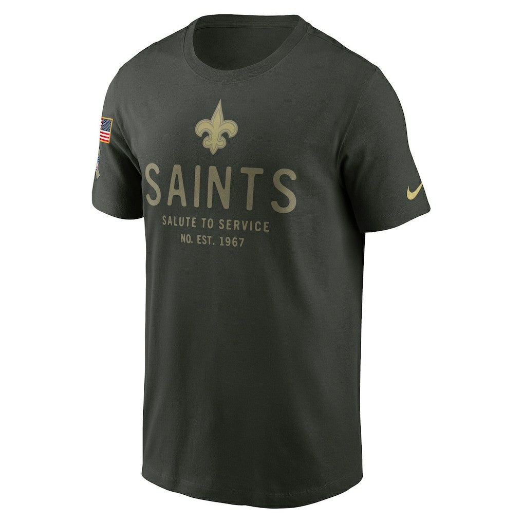 New Orleans Saints 2025 Salute to Service Sideline Primary Edge Dri-FIT T-Shirt Forest Green