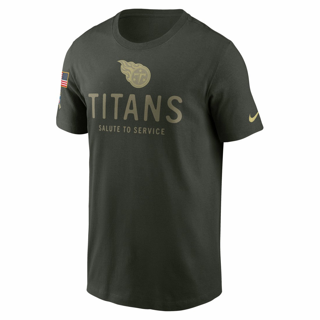 Tennessee Titans 2025 Salute to Service Sideline Primary Edge Dri-FIT T-Shirt Forest Green
