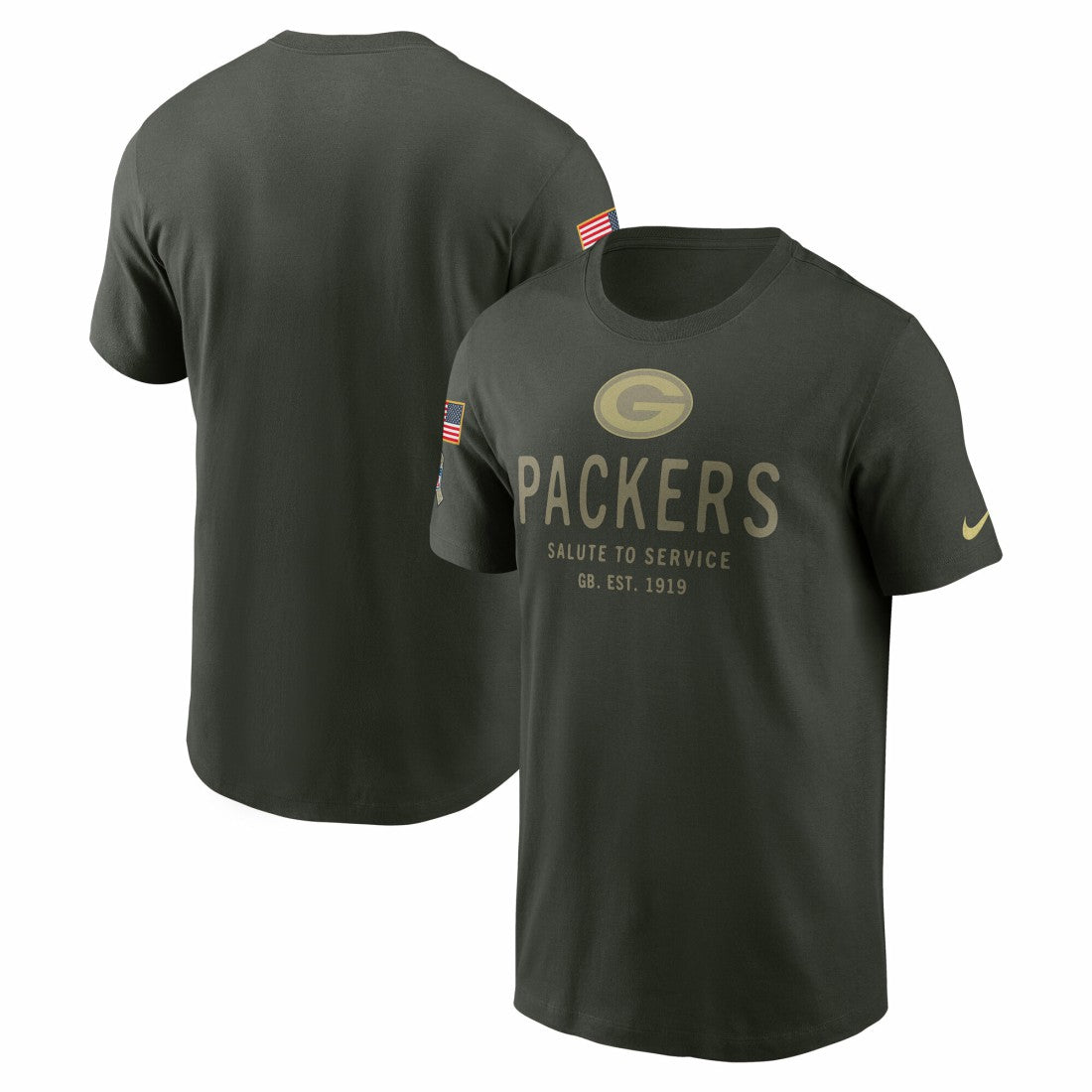 Green Bay Packers 2025 Salute to Service Sideline Primary Edge Dri-FIT T-Shirt Forest Green