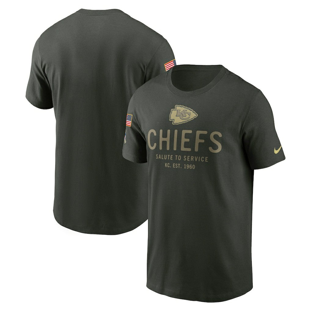 Kansas City Chiefs 2025 Salute to Service Sideline Primary Edge Dri-FIT T-Shirt Forest Green