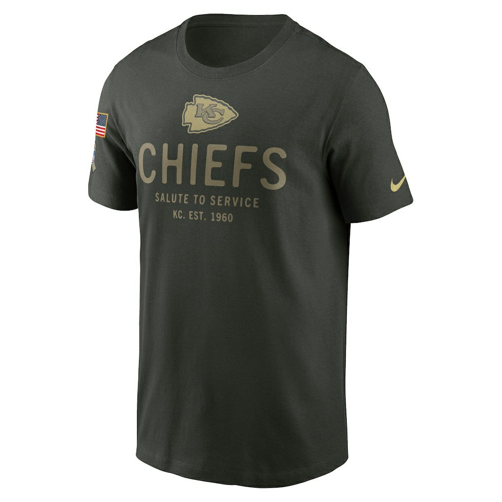 Kansas City Chiefs 2025 Salute to Service Sideline Primary Edge Dri-FIT T-Shirt Forest Green