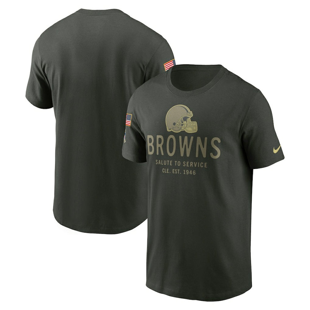 Cleveland Browns 2025 Salute to Service Sideline Primary Edge Dri-FIT T-Shirt Forest Green