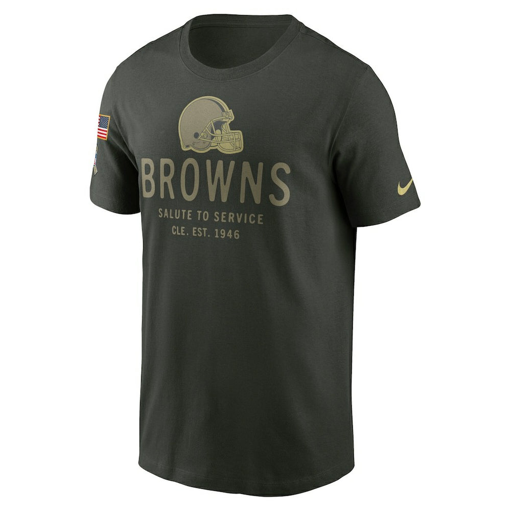 Cleveland Browns 2025 Salute to Service Sideline Primary Edge Dri-FIT T-Shirt Forest Green