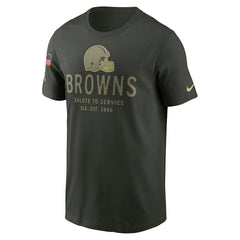 Cleveland Browns 2025 Salute to Service Sideline Primary Edge Dri-FIT T-Shirt Forest Green